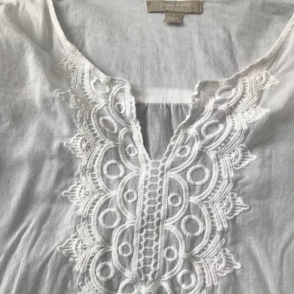 White long tunic with crochet inlays - Picture 5 of 6